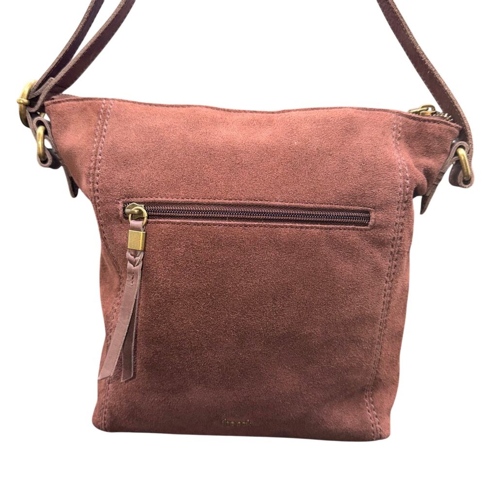 The Sak Ashland Mahogany Suede Leather Crossbody Bag Tassel Zip